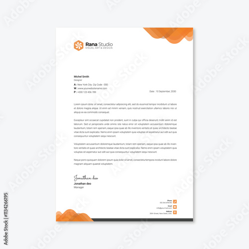 Professional Letterhead Design Template
