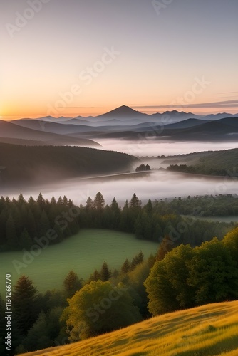 sunrise in the mountains