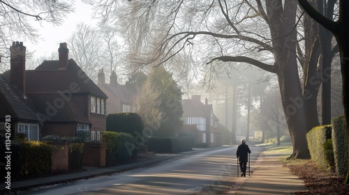 Wallpaper Mural Elderly person walking with cane, symbolizing resilience and determination in the face of aging. Embracing life's journey with grace and perseverance. Torontodigital.ca