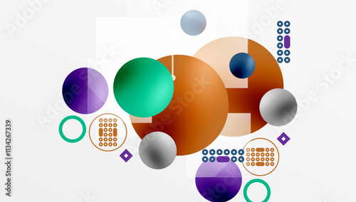 Circles and elements geometric abstract background