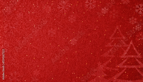 Festive Red Glitter Background with Snowflakes