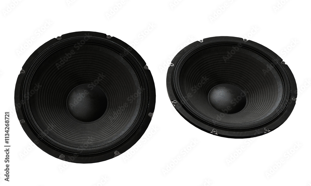 Bass speaker 18 inches isolated on white Bass speaker 18 inches isolated on white