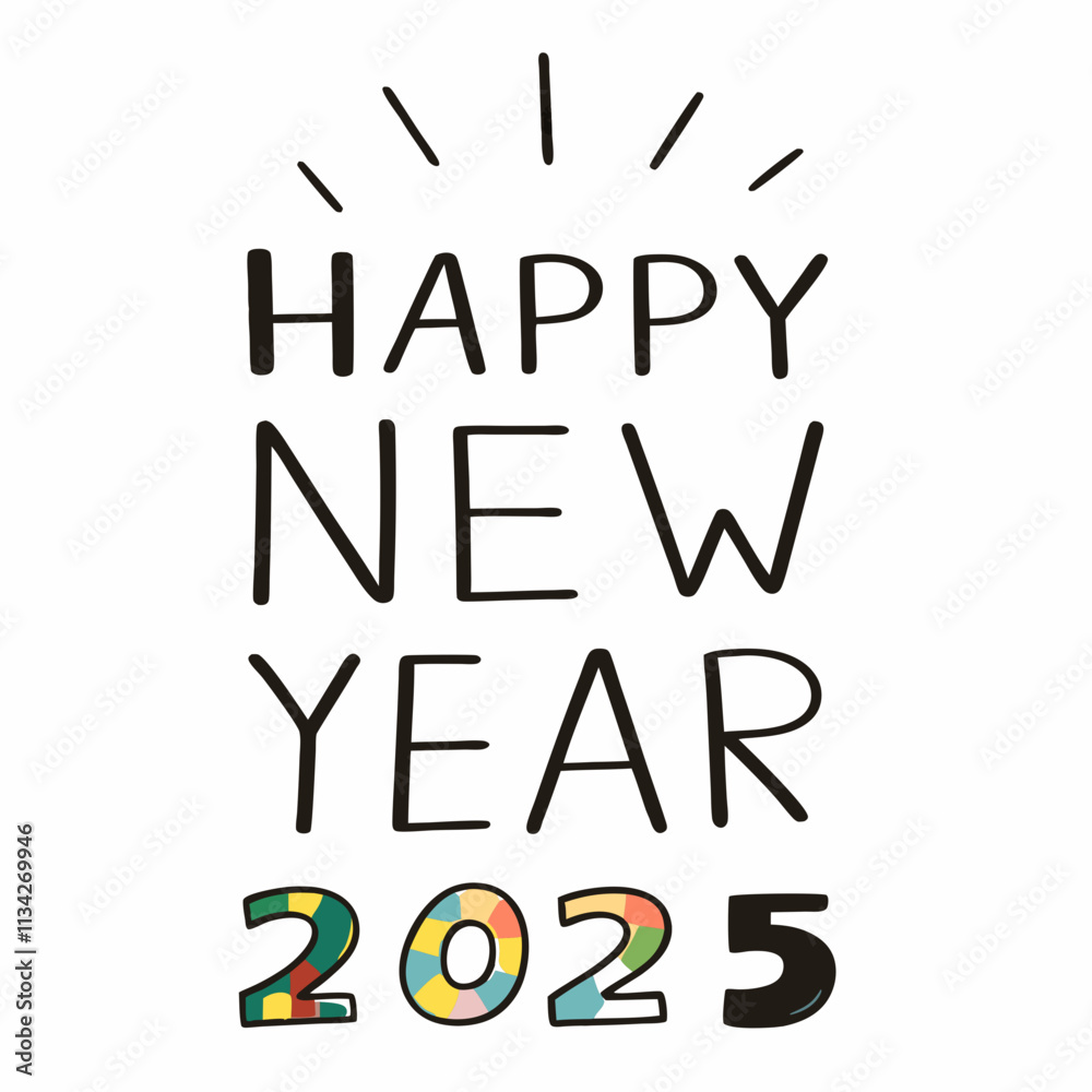 Design a Happy New Year 2025 ,White Background Design a Happy New Year 2025 ,White Background
