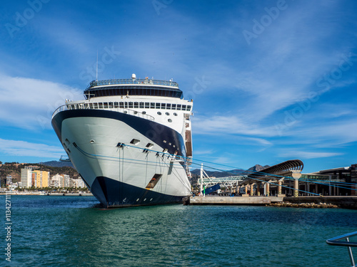 Proa de un barco de cruceros en el puerto de Málaga photo