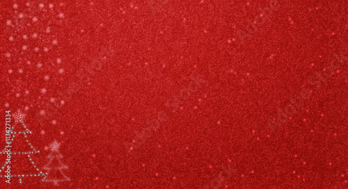 Festive Red Glitter Background with Snowflakes