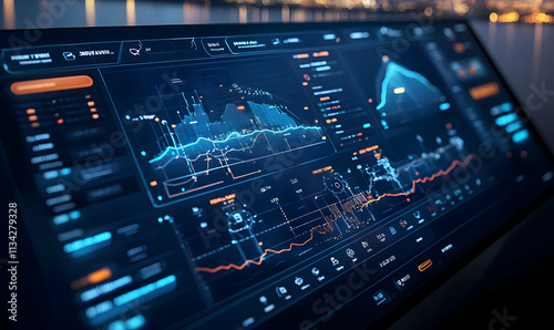 Wallpaper Mural A digital dashboard displaying data analytics and graphs for monitoring performance metrics. Torontodigital.ca