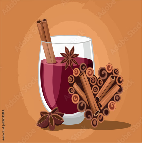 vector drawings mulled wine