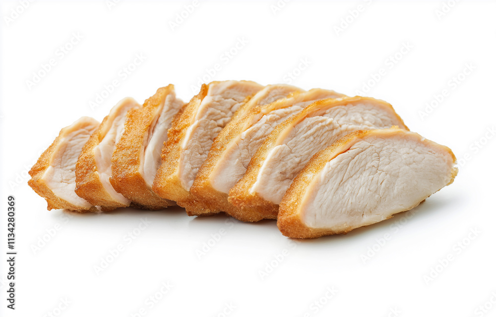 Grilled chicken breast on white ground Grilled chicken breast on white ground