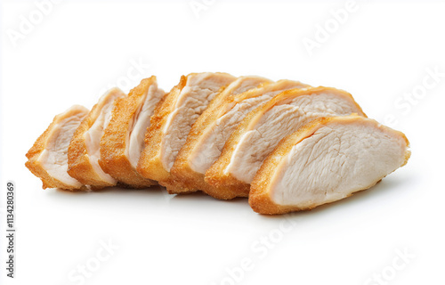 Grilled chicken breast on white ground photo