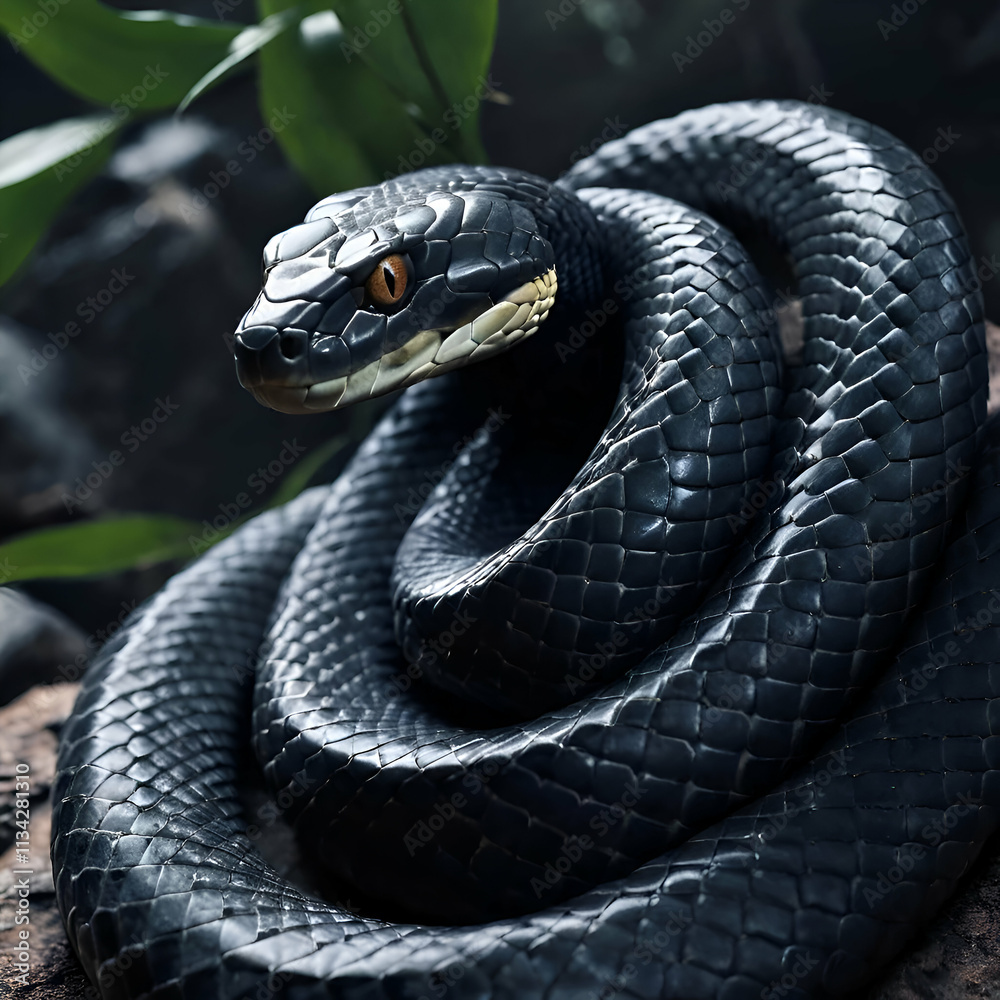 Fototapeta premium black and white snake