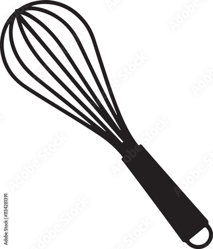 whisk on a white background, whisk icon silhouette vector style with white