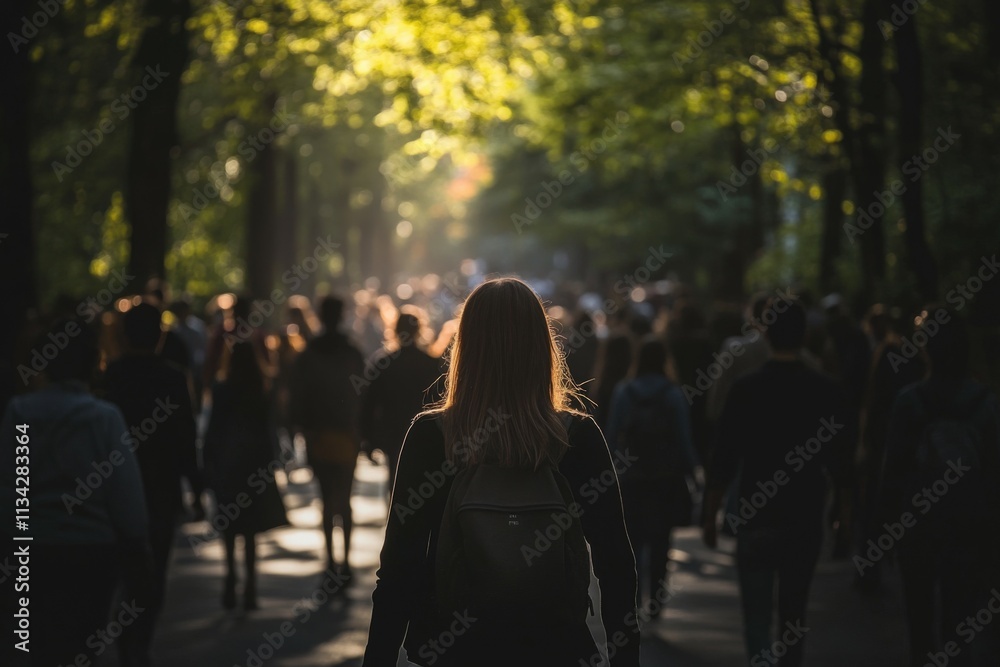 Une silhouette d'homme de dos qui marche sur une route seul avec des nuages sombre - generative AI. Beautiful simple AI generated image Une silhouette d'homme de dos qui marche sur une route seul avec des nuages sombre - generative AI. Beautiful simple AI generated image