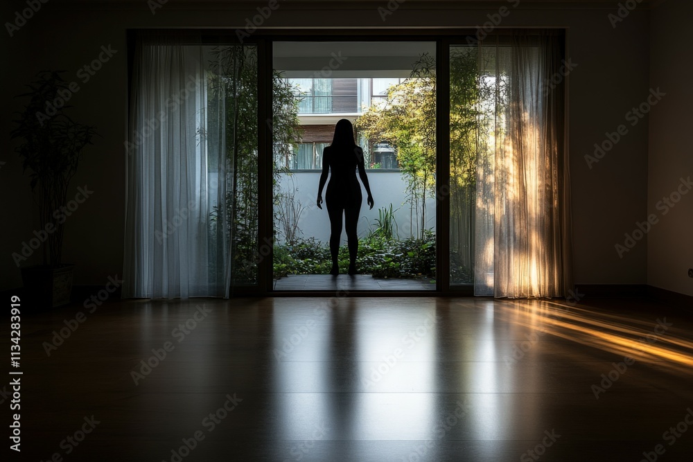 Une silhouette d'homme de dos qui marche sur une route seul avec des nuages sombre - generative AI. Beautiful simple AI generated image Une silhouette d'homme de dos qui marche sur une route seul avec des nuages sombre - generative AI. Beautiful simple AI generated image