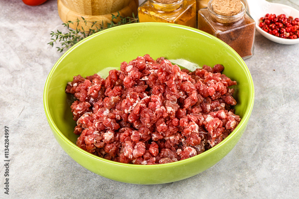Raw beef minced meat for cooking Raw beef minced meat for cooking