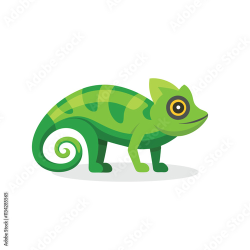 Chameleons animal isolated flat vector illustration on white background.