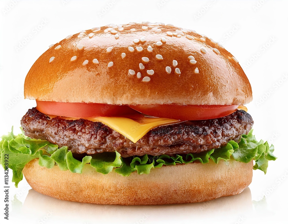 Delicious cheeseburger on white Background Delicious cheeseburger on white Background