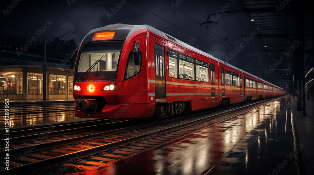 Fototapeta premium berlin subway train on the railway