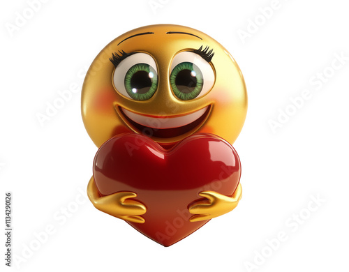 3D emoji icon valentine love symbol on a transparent background