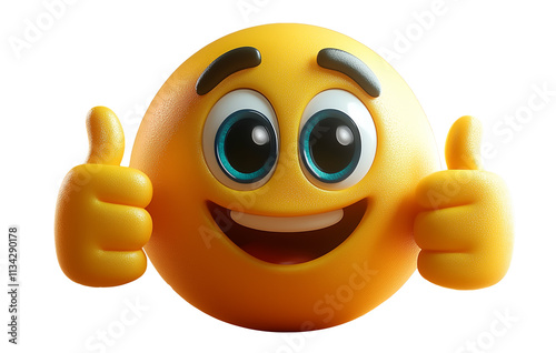 3D emoji icon thumbs up gesture on a transparent background