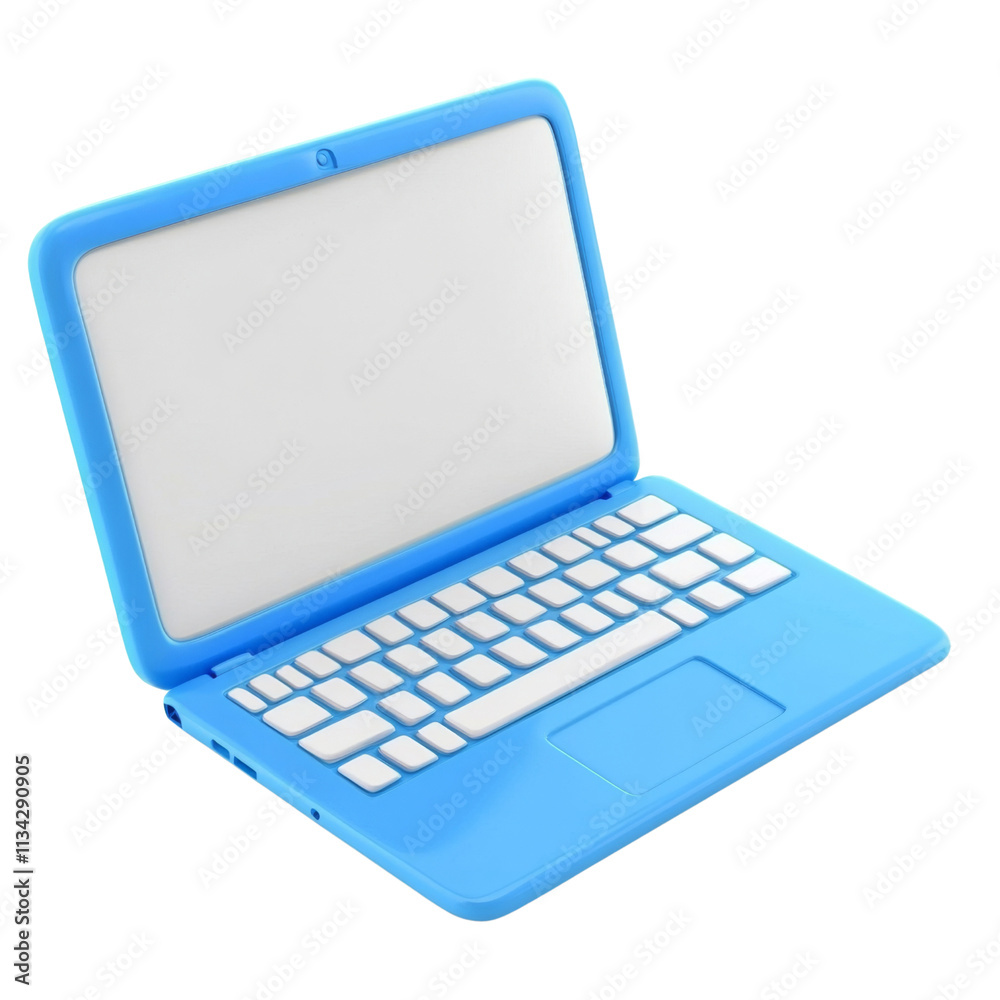 vibrant blue laptop with white keyboard, perfect for kids or casual use. Its playful design adds fun touch to technology. Isolated on white ,PNG Transparency vibrant blue laptop with white keyboard, perfect for kids or casual use. Its playful design adds fun touch to technology. Isolated on white ,PNG Transparency