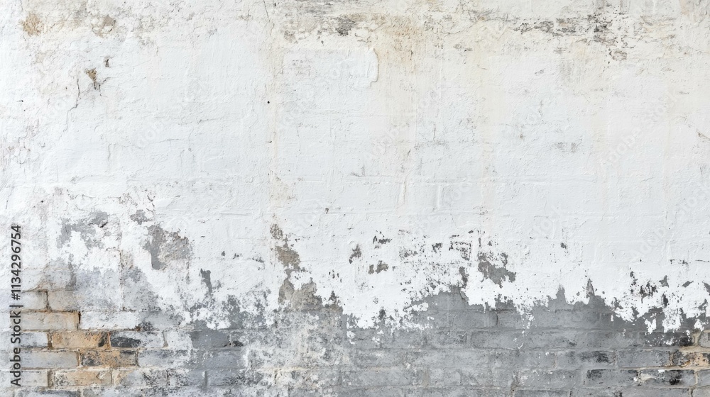 Fototapeta premium White Painted Old Brick Wall with Subtle Stains