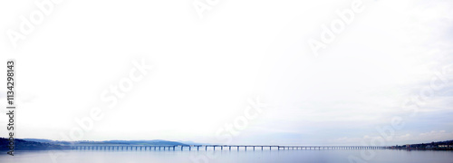 Tay rail bridge over the river Tay - Dundee - Angus - Scotland - UK photo