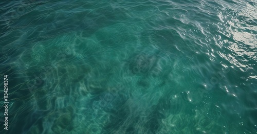 Shimmering blue-green water with subtle ripples, green, wave