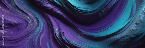 Purple and teal hues swirled together in a thick textured background, background, purple