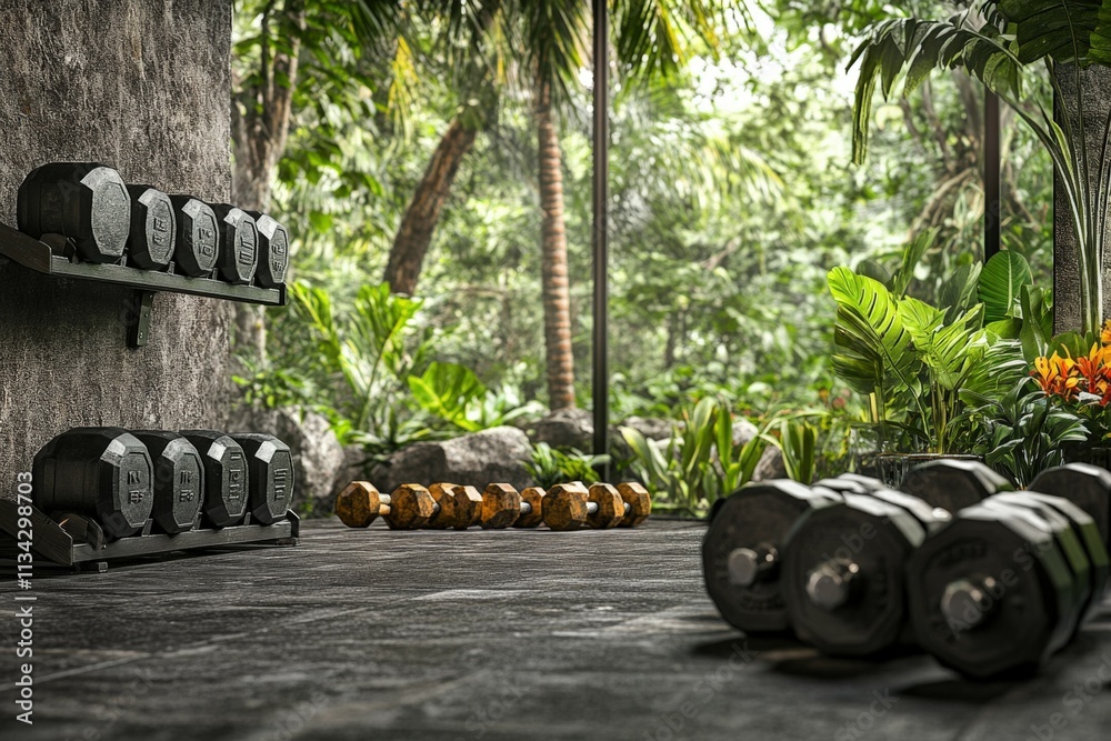 Middle-aged man training in the gym. Beautiful simple AI generated image Middle-aged man training in the gym. Beautiful simple AI generated image