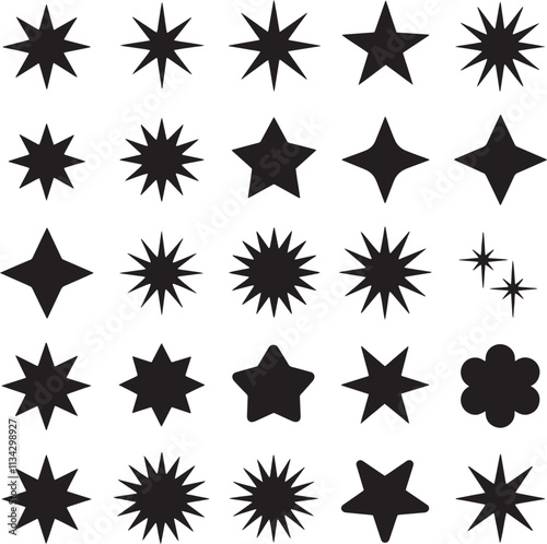 Black and Flat sparkling stars collection