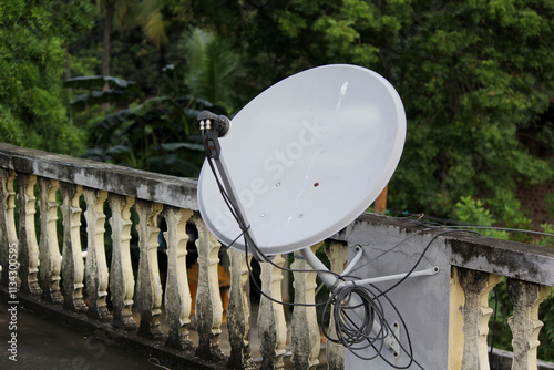 Close-up view of  DTH Dish Antenna
