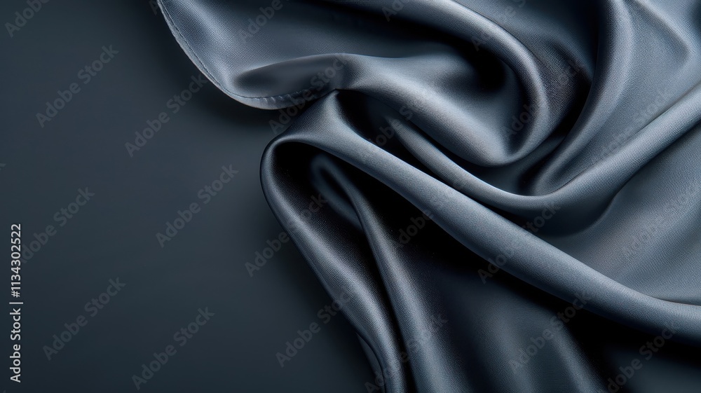 Fototapeta premium Close-up shot of black velvet curtain with rich texture and folds.