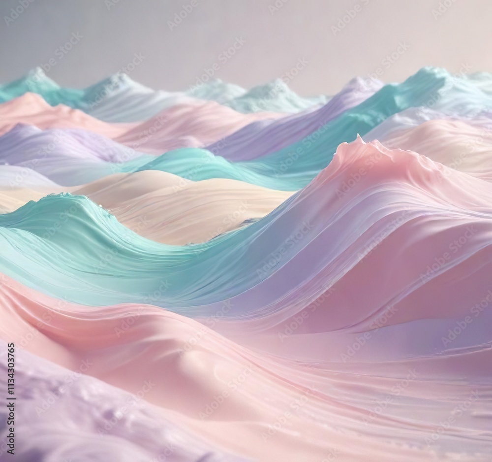 Flowing waves of pastel colors blending together, fluid, gentle, smooth Flowing waves of pastel colors blending together, fluid, gentle, smooth