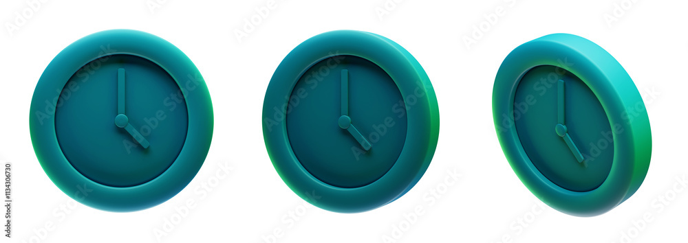 Cute 3D Clock Icon Render with Transparent Background – Minimalist Design Cute 3D Clock Icon Render with Transparent Background – Minimalist Design