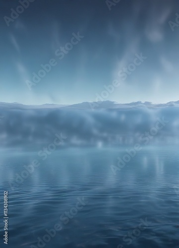 Muted blue gradient pattern resembling a misty morning sky or a still ocean surface, misty mornings, subtle gradient