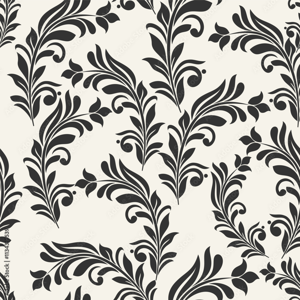 Vector illustration leaves seamless pattern. Floral organic background.