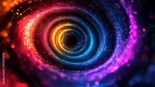 Mesmerizing Cosmic Vortex of Vibrant Swirling Colors and Energetic Motion on Dark Background