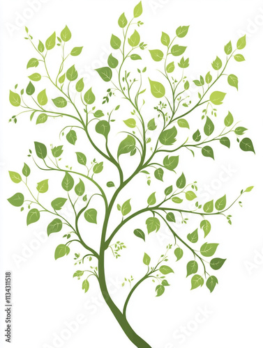 Wallpaper Mural Lush Green Spring Tree Branch with Leaves Torontodigital.ca