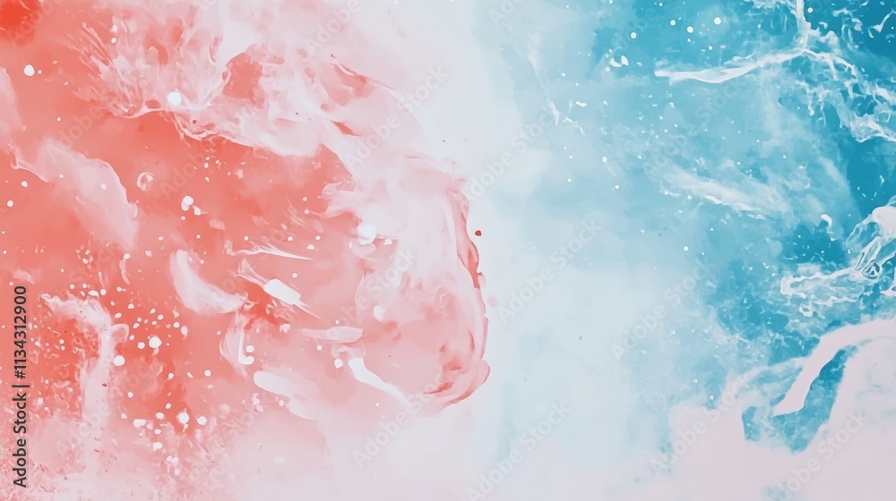 Fototapeta premium Warm and vibrant watercolor and acrylic abstract backdrop. messy paint splashes and creative wet effect. pastel design is lovely.