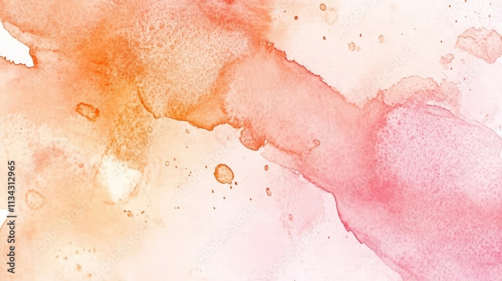 Fototapeta premium Warm and vibrant watercolor and acrylic abstract backdrop. messy paint splashes and creative wet effect. pastel design is lovely.