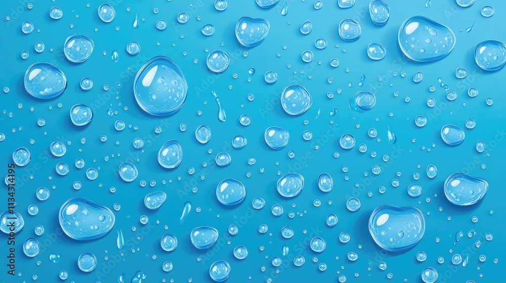 Water drops rain isolated on blue background Water drops rain isolated on blue background