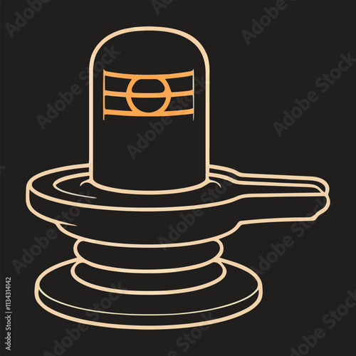  Beautiful  Maha shivratri greeting card with shivling Premium silhouette vector illustration 
