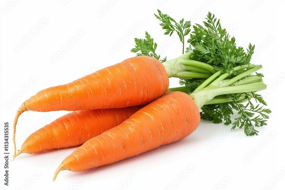 Fresh carrots ready for culinary use on a simple white background Fresh carrots ready for culinary use on a simple white background