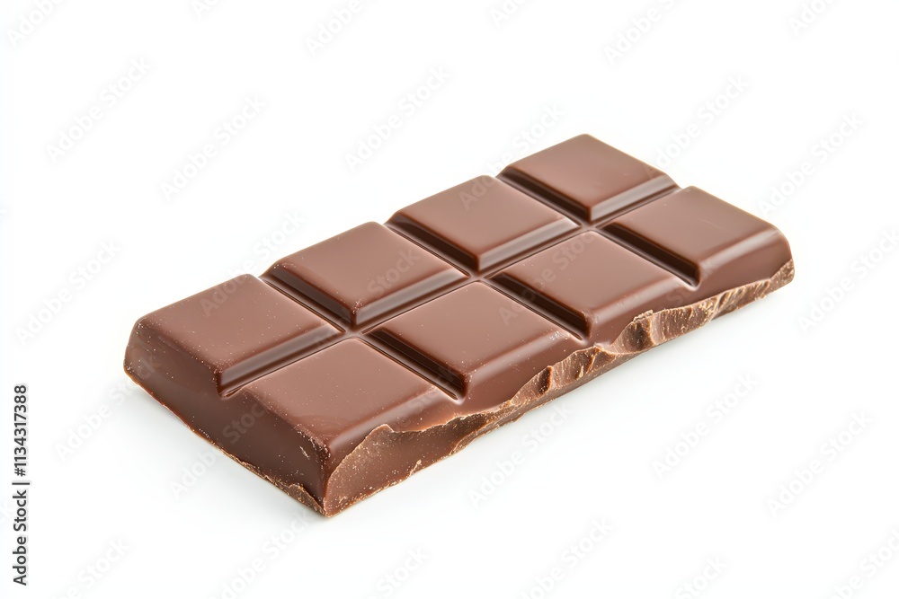 Isolated chocolate bar with clean lines and smooth texture on a white background Isolated chocolate bar with clean lines and smooth texture on a white background