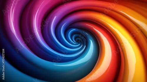 Vibrant Colorful Swirling Spiral Vortex Cosmic Rotation Motion Abstract Background