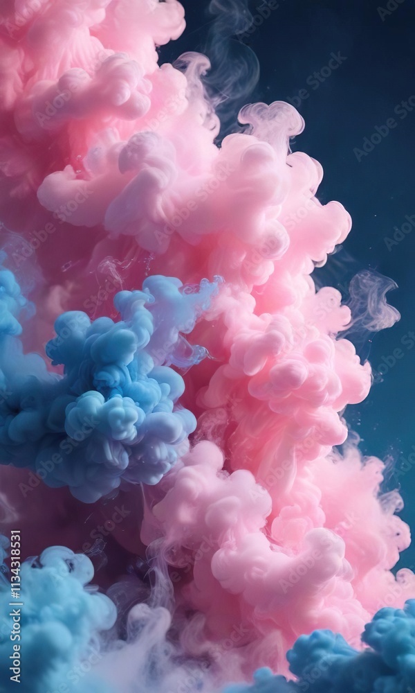 Fototapeta premium Subtle gradient of soft pinks and blues creates an otherworldly smoke effect , , abstract smoke seamless background tile