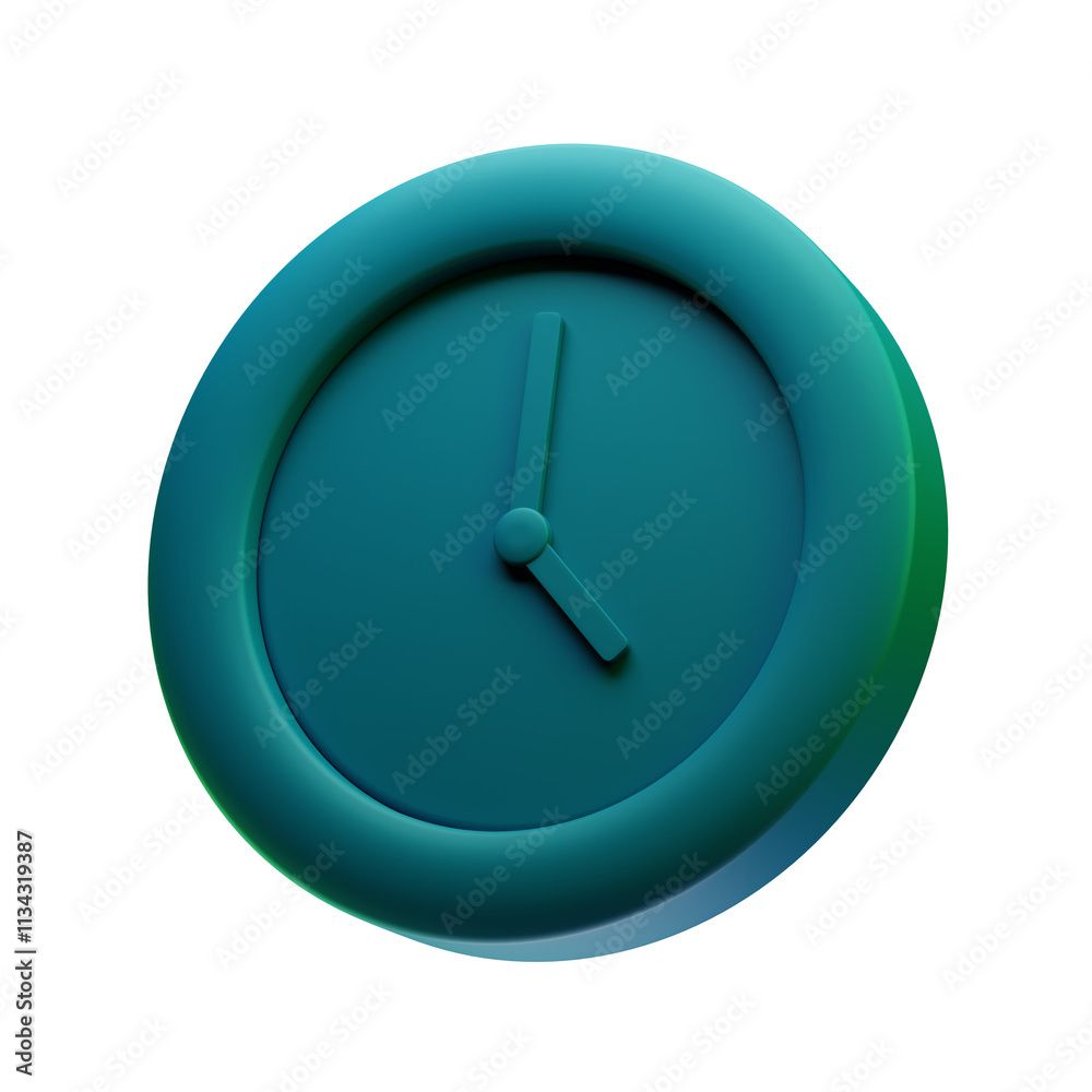 3D clock icon on white Floating with Transparent Background - Minimalist Design 3D clock icon on white Floating with Transparent Background - Minimalist Design