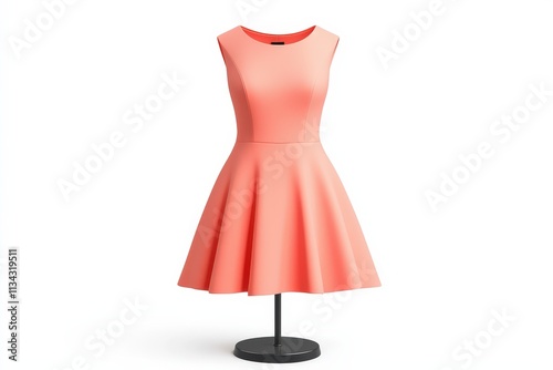 Solid color dress mock up showcasing a stylish and modern design on a mannequin