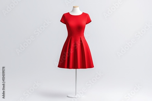 Stylish clean red dress mockup designed for showcasing fashion design concepts