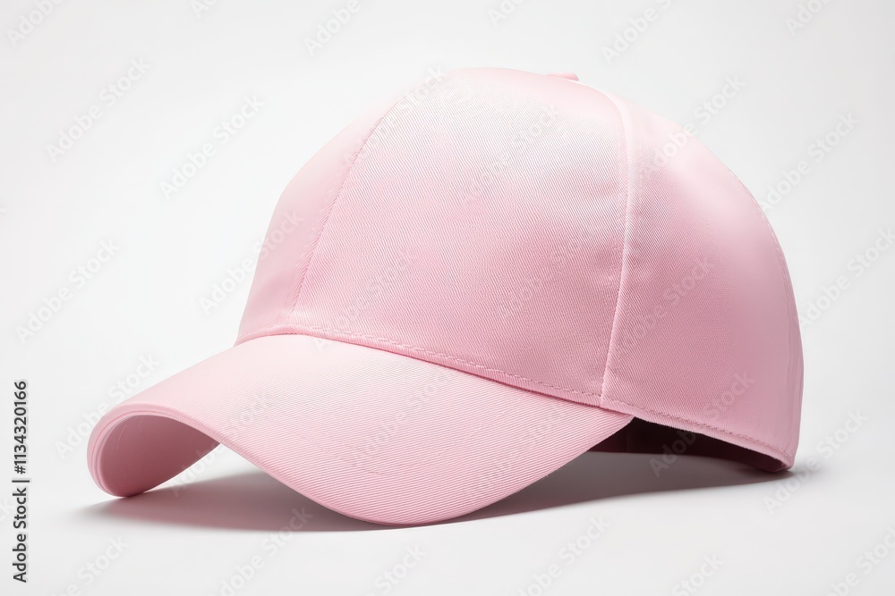 Solid-color pink hat mock-up on a neutral background for fashion and branding concepts Solid-color pink hat mock-up on a neutral background for fashion and branding concepts